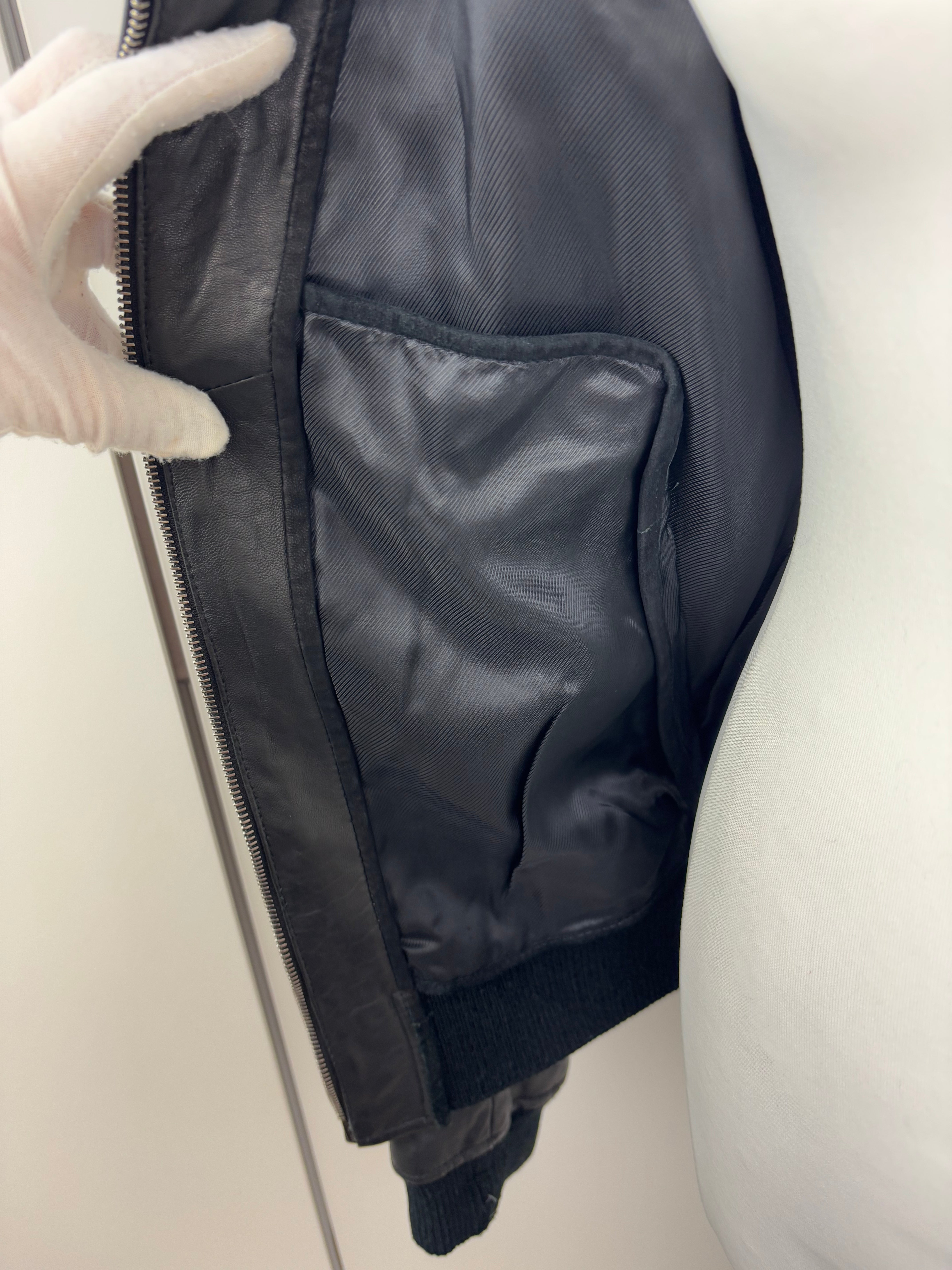 MENSWEAR - Dolce & Gabbana hoodie leather jacket - 48 UK