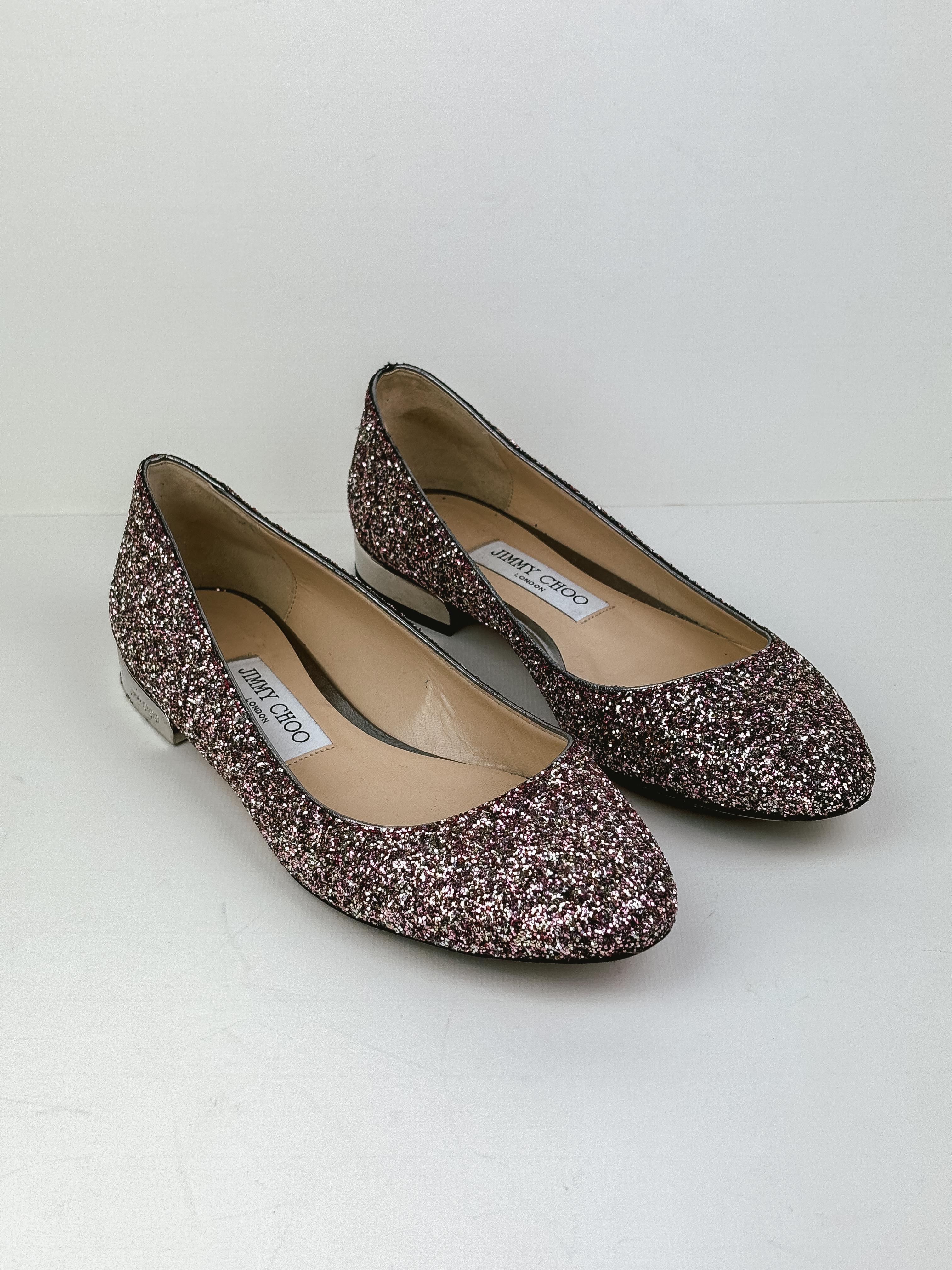 Jimmy Choo glitter ballerinas - 4 UK