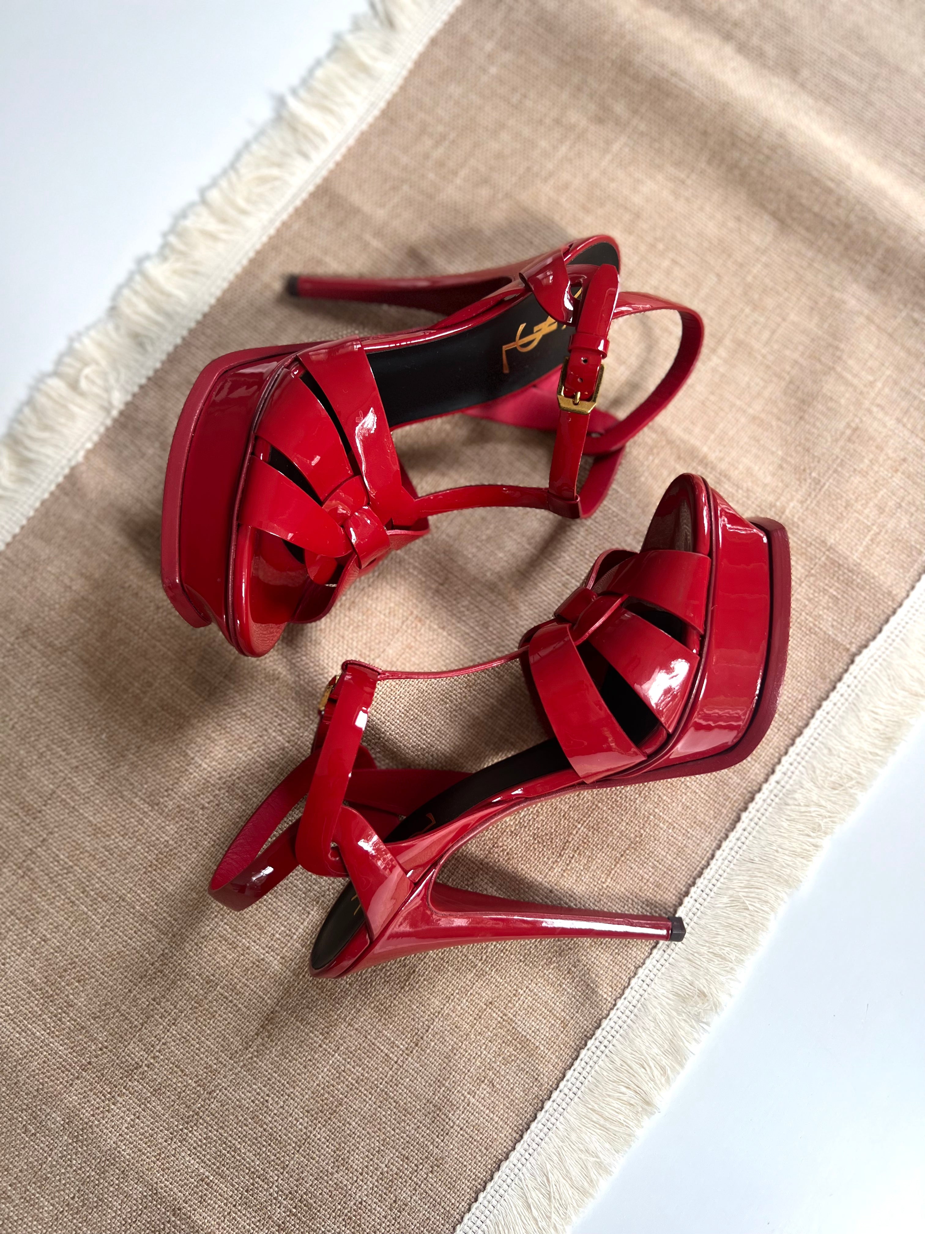 Saint Laurent Tribute red heels - 5 UK