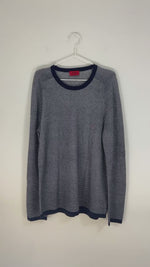 Load and play video in Gallery viewer, Hugo Boss navy and white jumper - L
