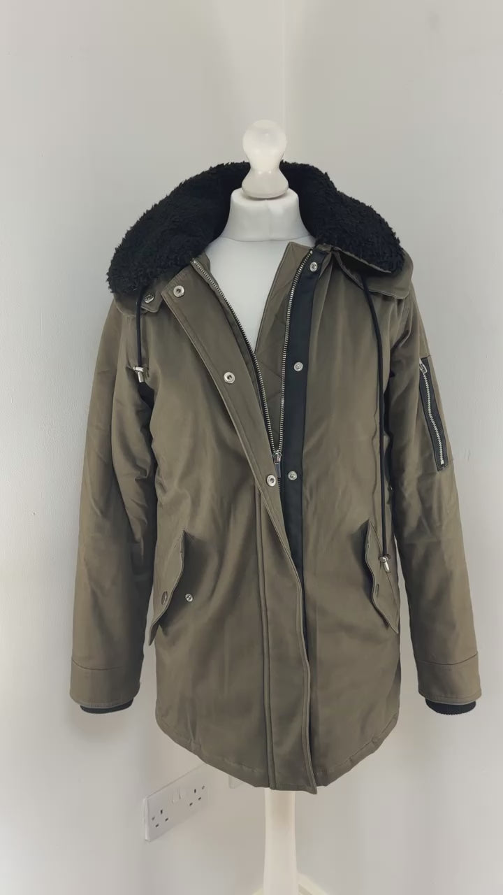 MAJE khaki parka - 8 UK