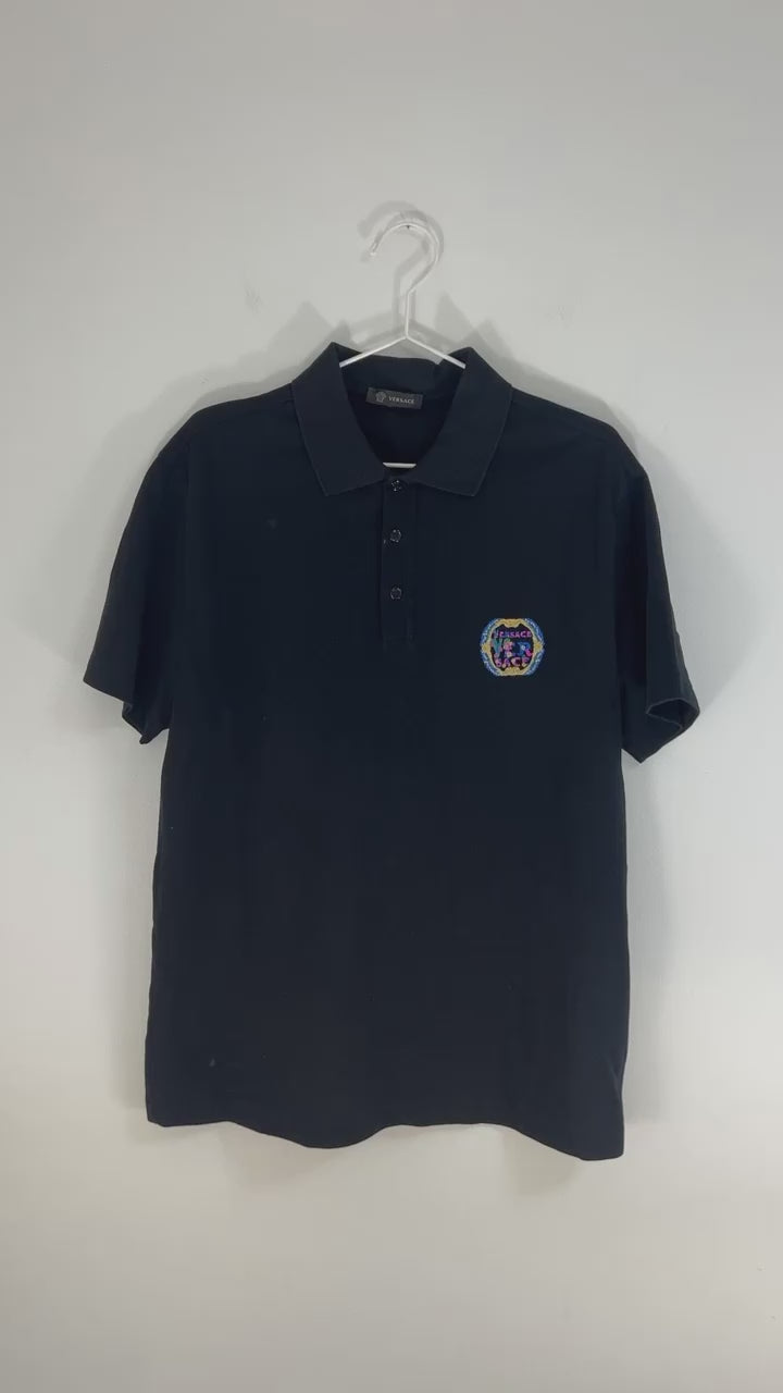 Versace black polo - L