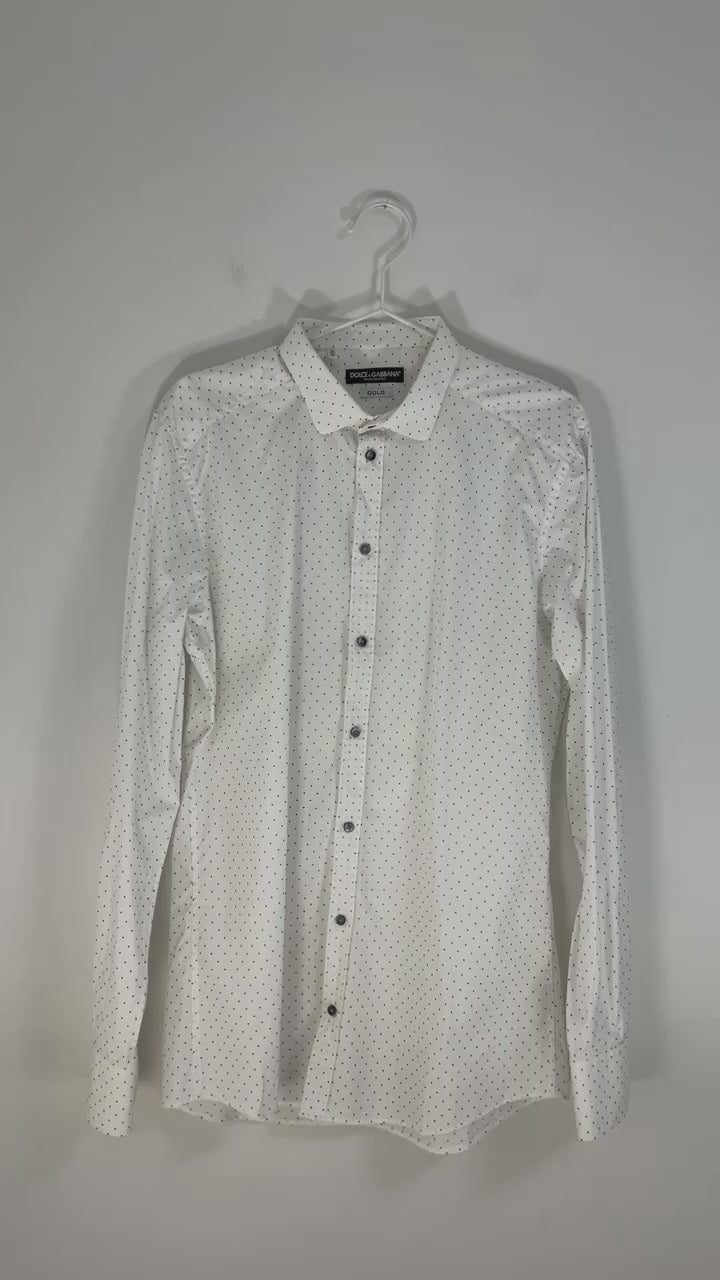 Dolce & Gabbana white polka dot shirt - M