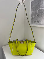 Load image into Gallery viewer, Valentino Rockstud small tote neon bag
