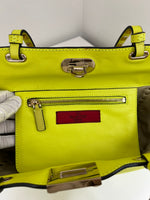 Load image into Gallery viewer, Valentino Rockstud small tote neon bag
