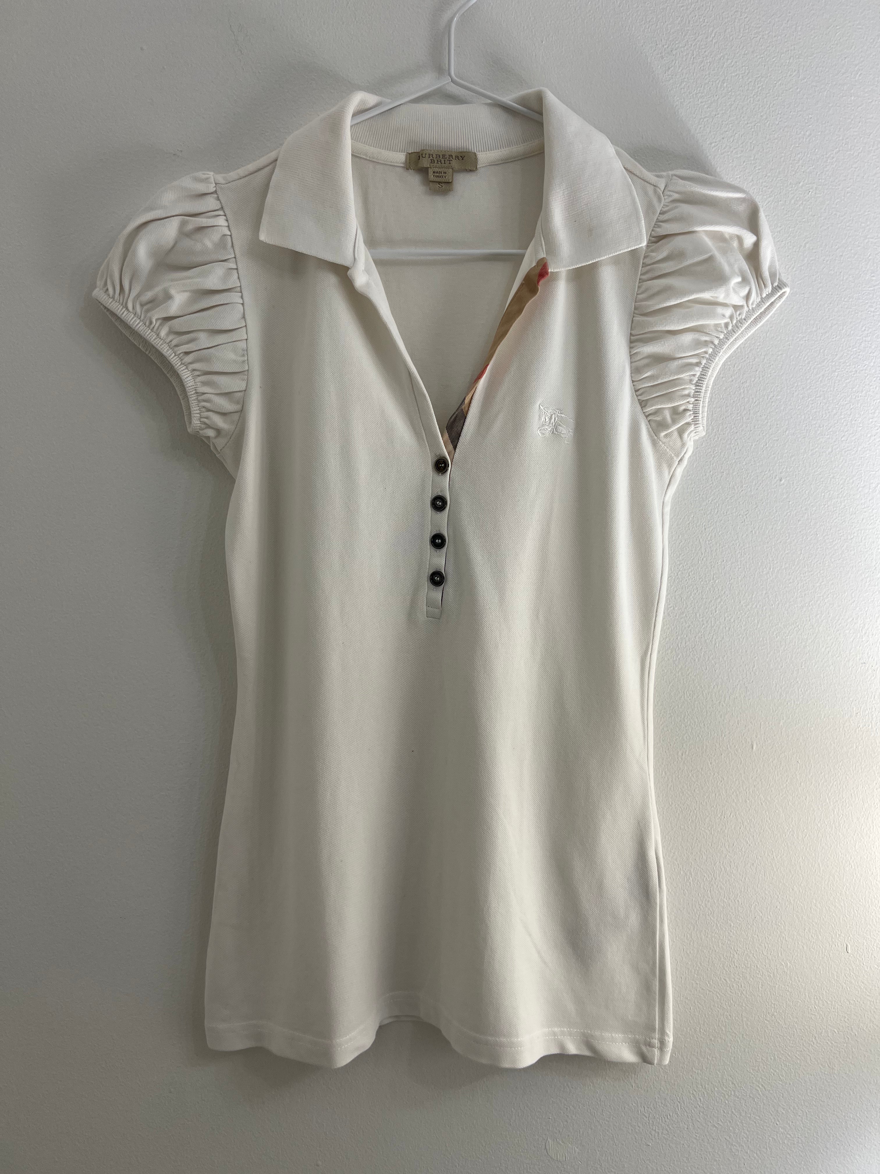 Burberry polo womens white deals