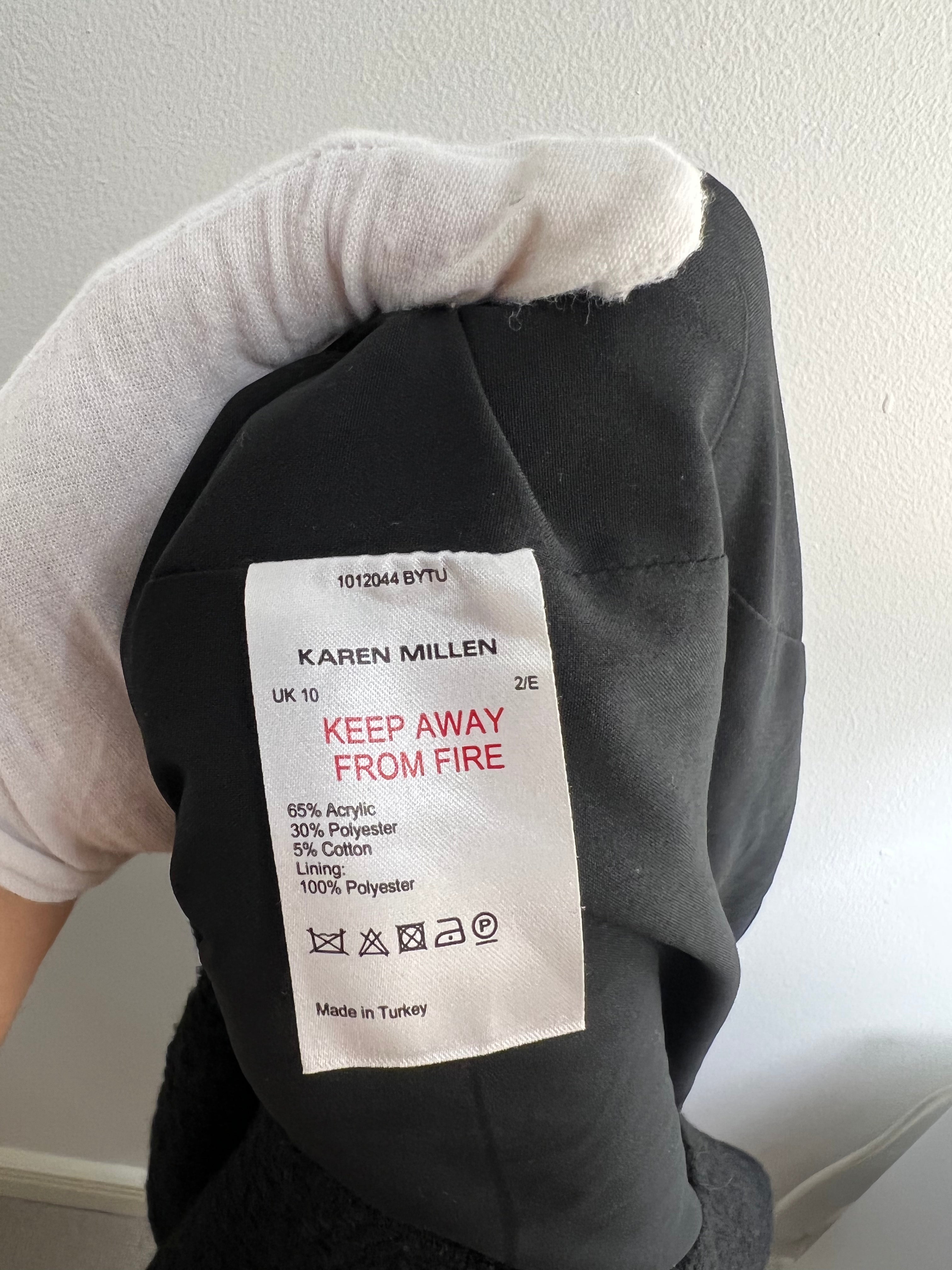 Karen Millen tweed midi black dress - 10 UK