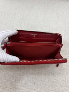 Chanel red leather wallet