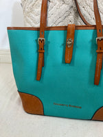 Load image into Gallery viewer, Dooney &amp; Bourke turquoise shoulder bag
