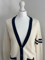 Load image into Gallery viewer, Juicy Couture off white and navy cardigan - S
