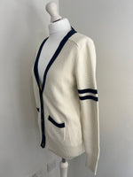 Load image into Gallery viewer, Juicy Couture off white and navy cardigan - S
