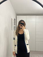 Load image into Gallery viewer, Juicy Couture off white and navy cardigan - S
