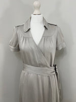 Load image into Gallery viewer, Burberry silver wrap dress - 8 UK
