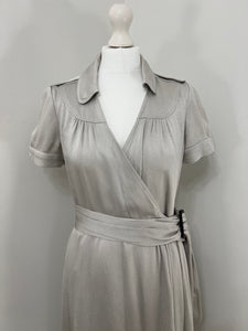 Burberry silver wrap dress - 8 UK