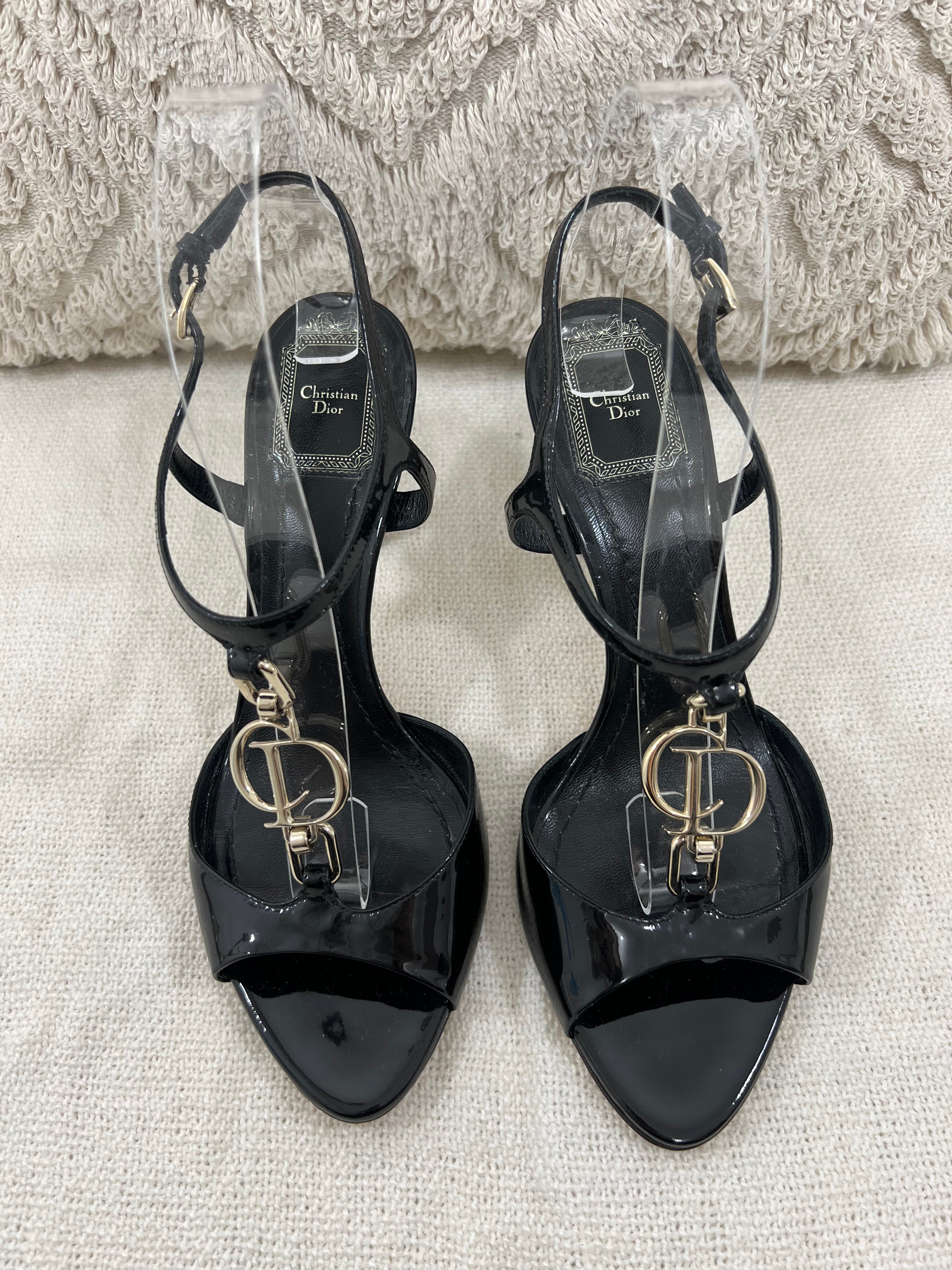 Dior black sandals 37.5 EU FriendshopLondon