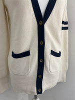 Load image into Gallery viewer, Juicy Couture off white and navy cardigan - S
