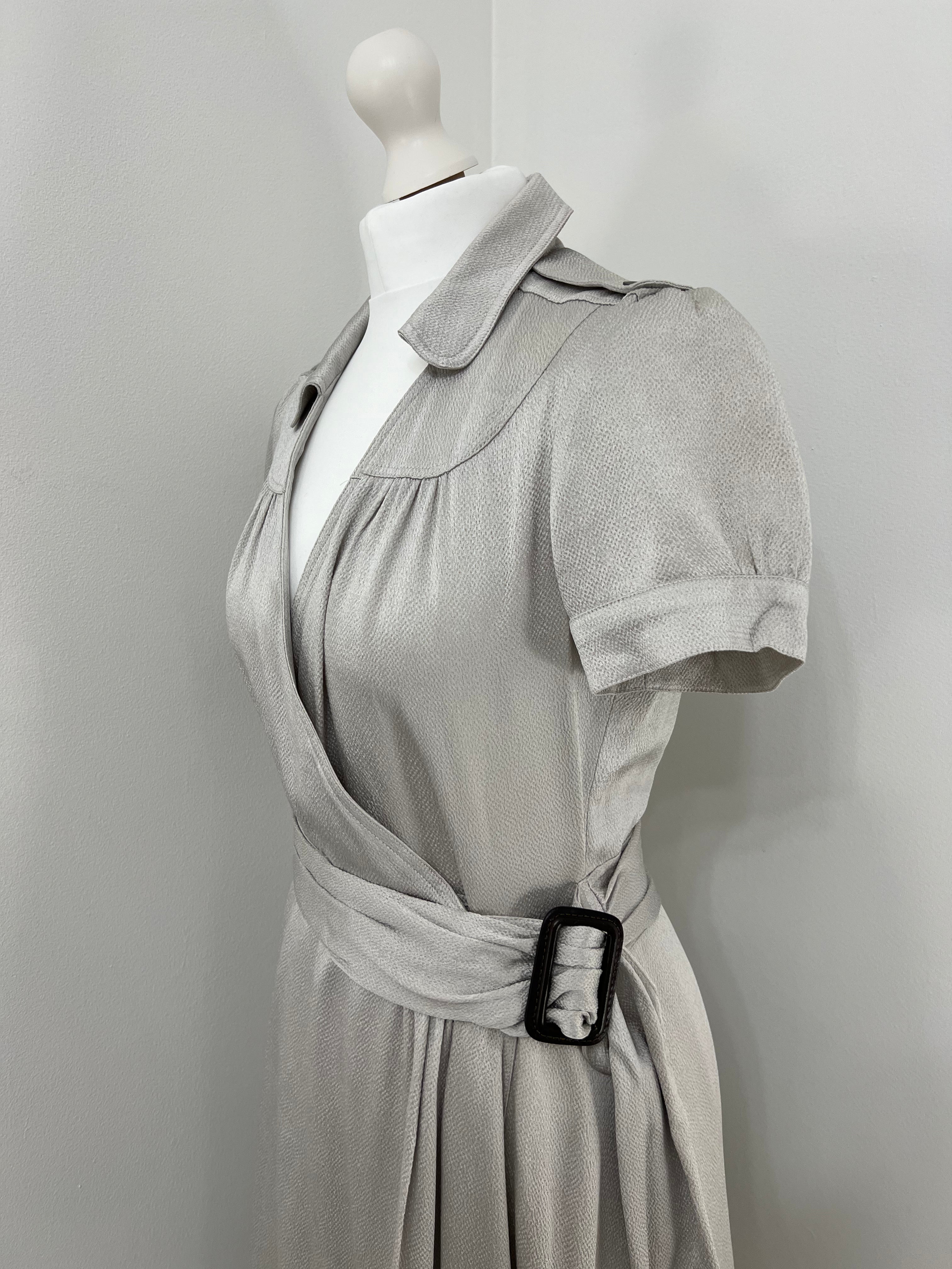 Burberry silver wrap dress - 8 UK