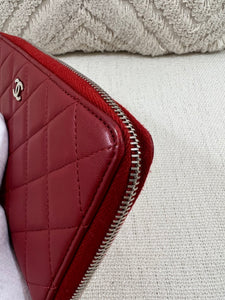 Chanel red leather wallet