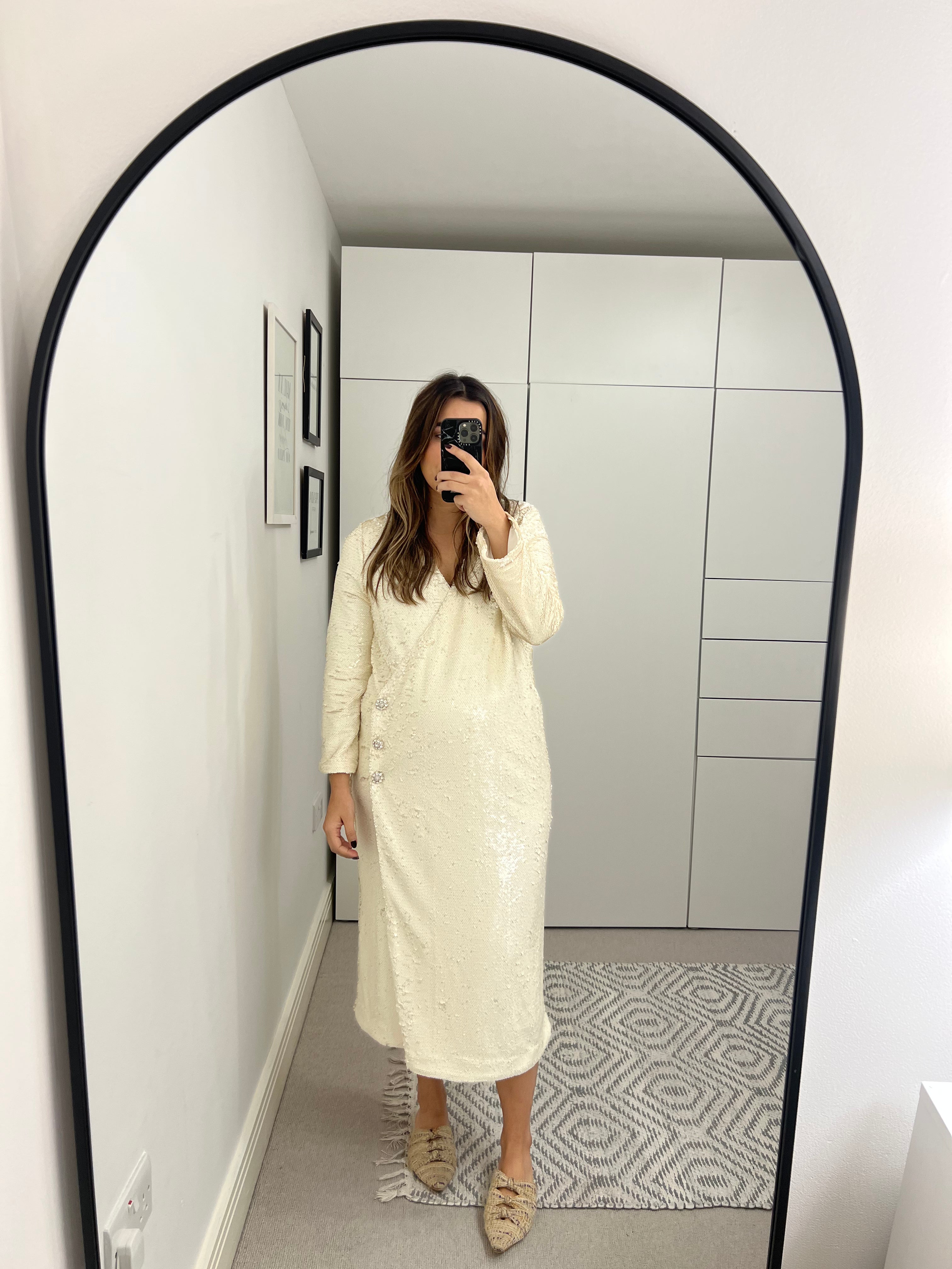 Ganni white cheap dress