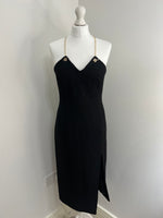 Load image into Gallery viewer, Karen Millen tweed midi black dress - 10 UK
