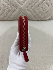 Chanel red leather wallet