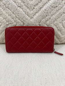 Chanel red leather wallet