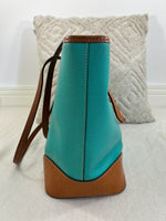 Load image into Gallery viewer, Dooney &amp; Bourke turquoise shoulder bag
