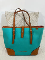 Load image into Gallery viewer, Dooney &amp; Bourke turquoise shoulder bag
