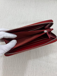 Chanel red leather wallet