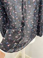 Load image into Gallery viewer, JigSaw black sheer floral blouse - 8 UK
