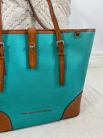 Load image into Gallery viewer, Dooney &amp; Bourke turquoise shoulder bag
