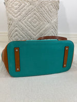 Load image into Gallery viewer, Dooney &amp; Bourke turquoise shoulder bag
