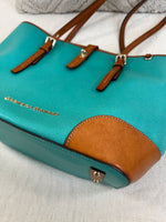 Load image into Gallery viewer, Dooney &amp; Bourke turquoise shoulder bag
