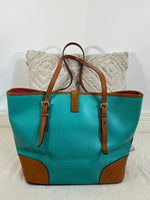 Load image into Gallery viewer, Dooney &amp; Bourke turquoise shoulder bag
